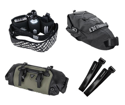 Bike gear straps and bikepacking bags