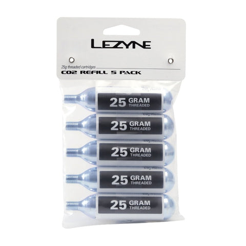 Lezyne 25g Threaded CO2 Cartridges (5 pack)