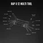 Lezyne Rap II 12 Bike Multi-Tool - features