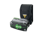 Topeak Alien III Bike Multi-Tool folded up in front of storage bag