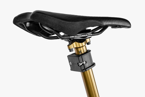 Apidura Backcountry Dropper Post Adapter - mounted to bike - back view