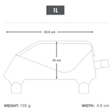 Apidura Racing Top Tube Pack - 1L - Dimensions