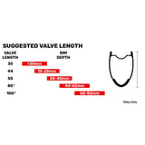 Stans suggested valve length