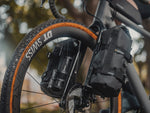 Weatherproof Topeak Fork Drybag - 4L - Loaded to front fork of bike with Topeak Versacage