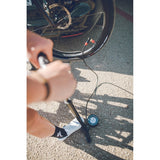Lezyne Classic Floor Drive Pump inflating a tyre