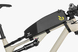 Apidura Backcountry Long Top Tube Pack - 1.8L - mounted to bike side view