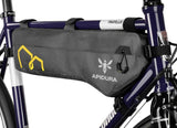 Apidura Expedition Tall Frame Pack - 5L - Mounted to bike - Front/side view