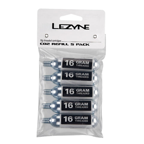 Lezyne 16g Threaded CO2 cartridges (5 pack)